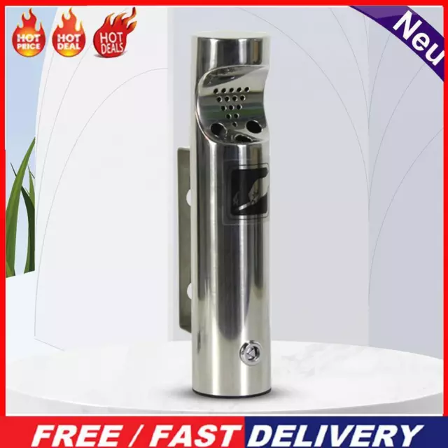 Wall Mounted Ash Cylinder Column Stainless Steel Outside Wall Ashtray Waterproof