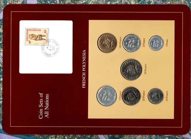 Coin Sets of All Nations French Polynesia 1984-1986 UNC 1,2,5,100 Francs 86