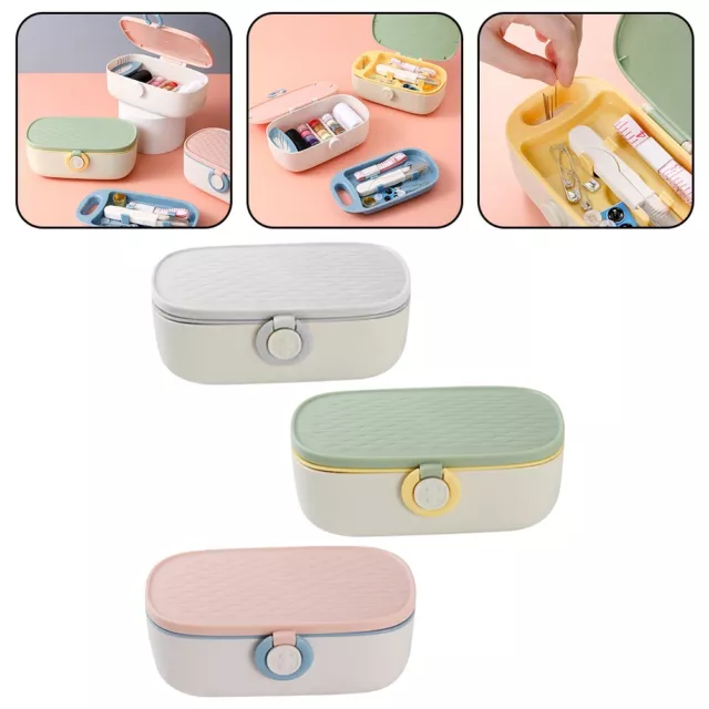 Herramientas de costura cajas de coser hogar multifuncionales múltiples compartimentos PP