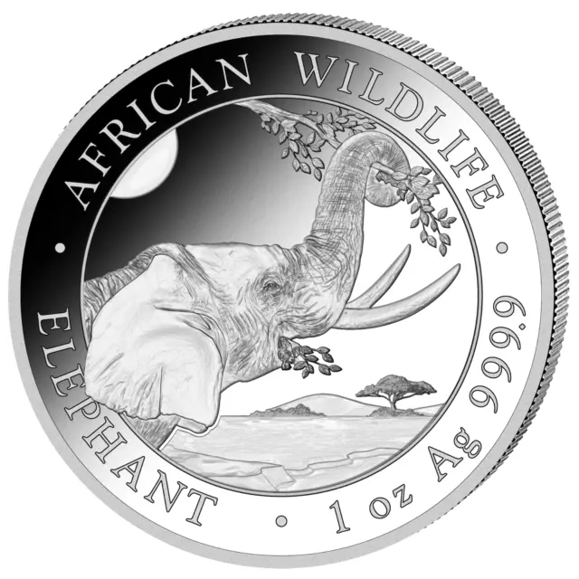 Silbermünze Somalia 2023 Elefant Elephant 1 Oz Silber 999.9  African Wildlife