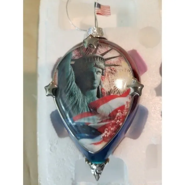"Stars and Stripes Forever" & "Liberty and Justice For All" Glass Ornaments