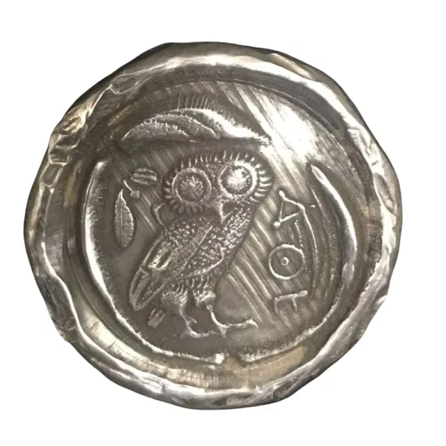 1 Oz MK BarZ "Owl of Athena!" Round Hand Poured .999 FS