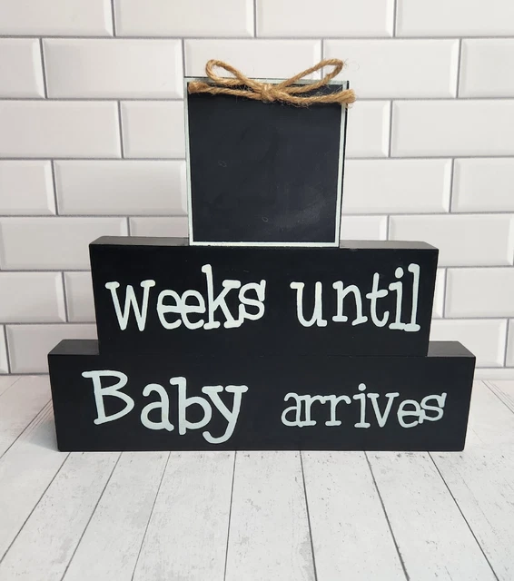 Chalkboard Count Down Weeks Until Baby Arrives-Shower-Announcement-Party