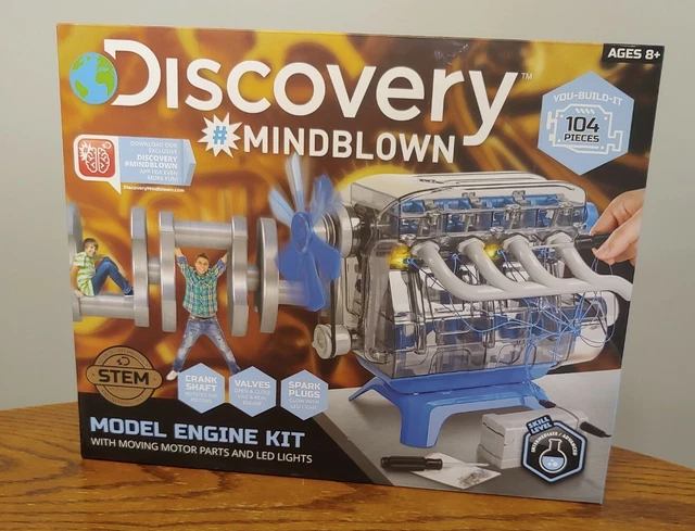 DISCOVERY KIDS #MINDBLOWN Model Engine Kit DIY Mechanics 104 Pieces ...