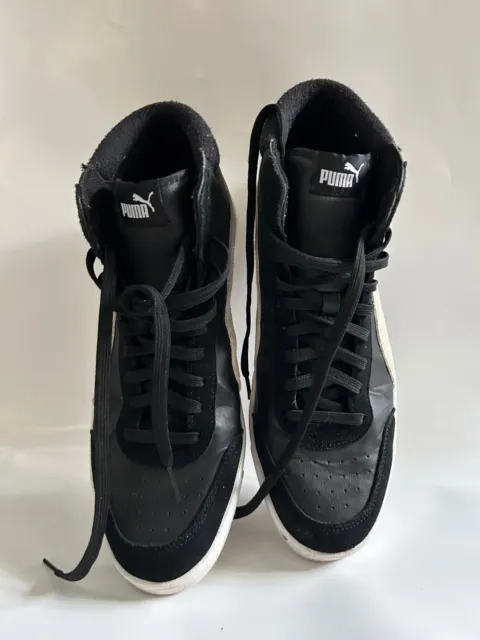 Black Puma Mens High Top Boots Shoe UK 12 US 13 basketball trainers sports