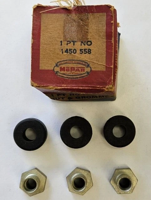 1953 Chrysler, Plymouth, Dodge, DeSoto Wiper Mounting Grommet & Nut Package NOS