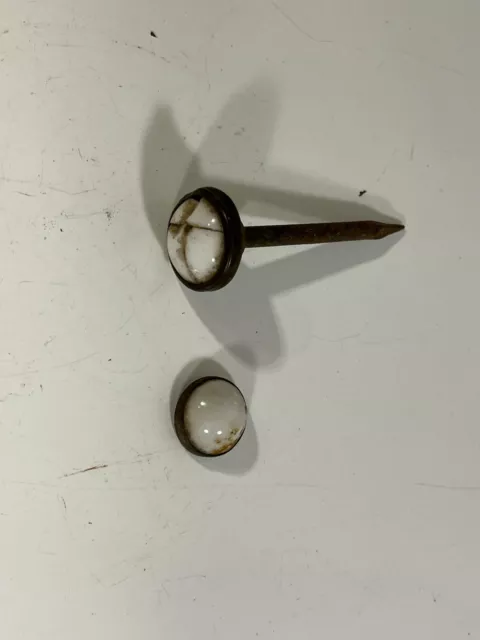 Antique Victorian Picture Nail Tack and Head White
