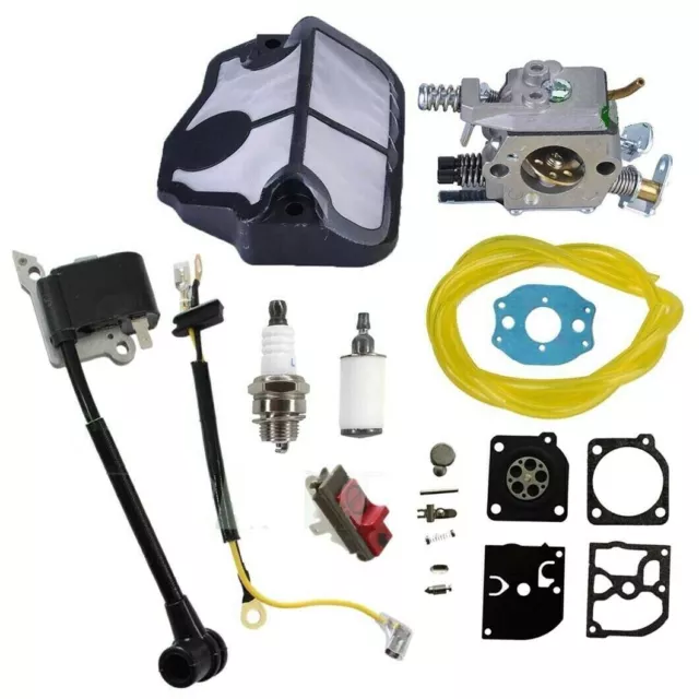 Zündspule Vergaser Zündkerze Luftfilter Kit für Husqvarna 136 137 141 142 36 41