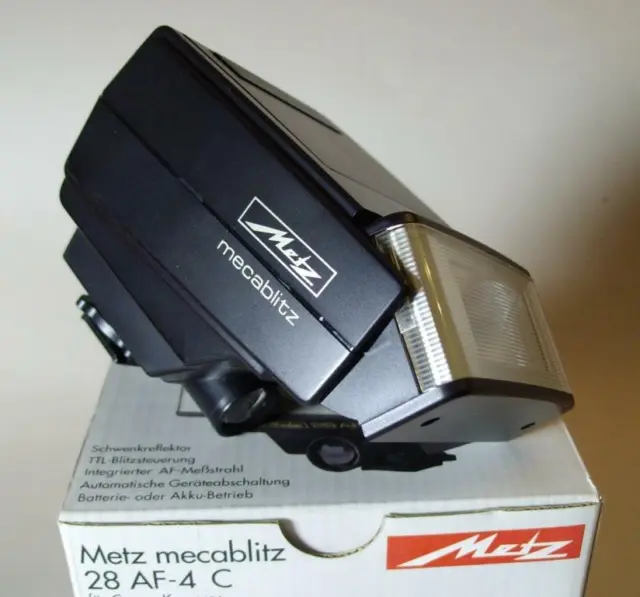 Metz Mecablitz 28AF-4C Flash For Canon EOS series (not digital).New Old Stock 2