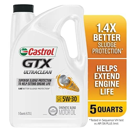 GTX Ultraclean 5W-30 Synthetic Blend Motor Oil, 5 Quart