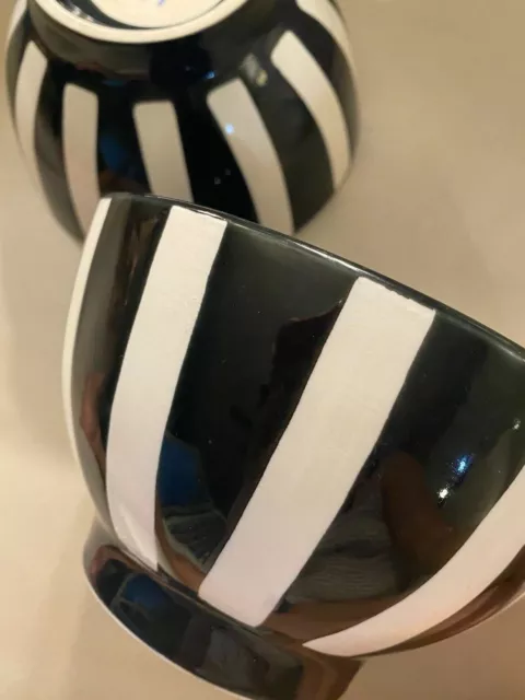 Williams Sonoma Indigo Striped Bowls  Set of 2 Brand New 7" x 4"