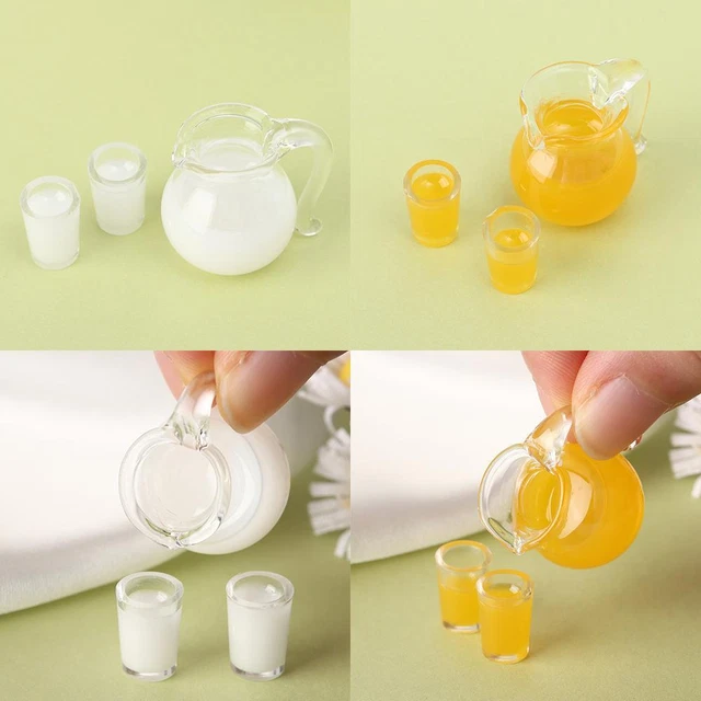 JUICE COFFEE MILK Miniature Drinks Jug Cup Doll Accessories Drinking