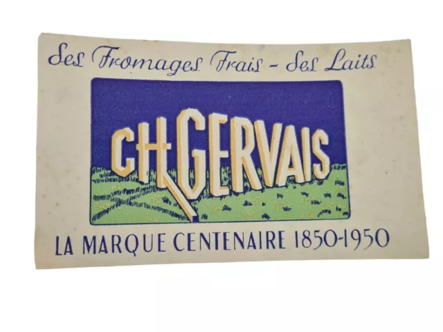 Buvard Ch Gervais Centenaire 1850-1950 Assez Rare