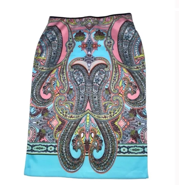 BISOU BISOU Colorful Paisley Pencil Stretch Skirt - Women’s Large