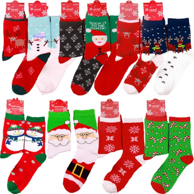 Festive Christmas Socks Kids Mens Womens Novelty Funny Socks Xmas Gift Socksᑳ