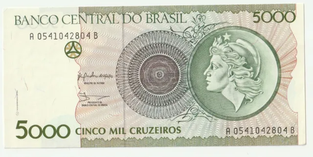 BRAZIL 5000 Cruzeiros 1990 UNC, P-227