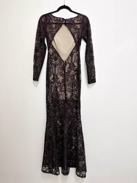 GUESS MARCIANO MAROON Lace Long Evening Gown Size XS EUR 58,93 ...
