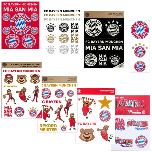 FC Bayern München Aufkleber Aufkleberkarte Sticker Logo Schriftzug Nachleuchtend