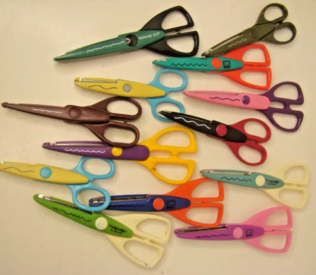 KRAFT EDGERS DECORATIVE Edge Cutting Scissors Lot of 9 Scrapbooking  Scissors $10.00 - PicClick