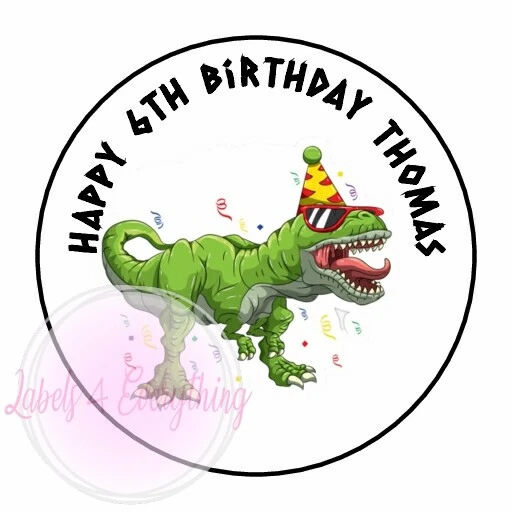 PERSONALISED DINOSAUR GODZILLA Birthday Thank You Stickers Party Bag