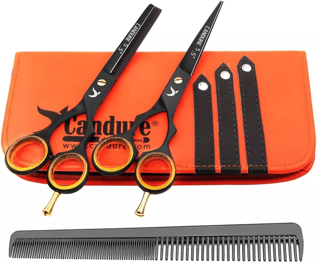 Barber Hairdressing Scissor Cutting and Thinning Shears Set For Salon.