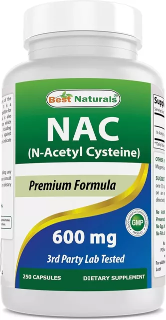 Best Naturals Nac N-Acetyl-Cysteine 600 Mg 250 Capsules | FREE SHIPPING NEW