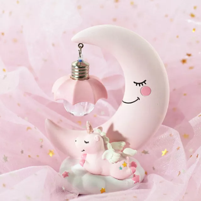 AU LED Unicorn Bedside Desk Lamp Night Light Moon Lights Boys Girls Kids Bedroom