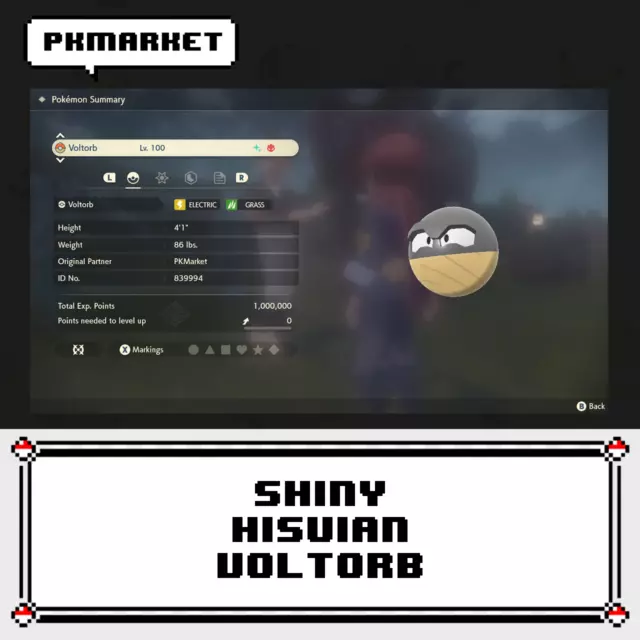 Shiny/non-shiny Voltorb/electrode Hisui Alpha 6IV/EV Legends 