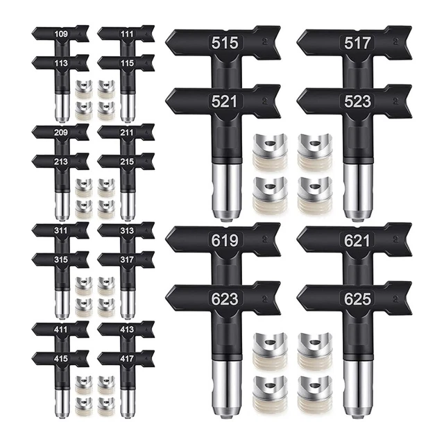 24 pz punte spray reversibili ugello spray senza aria nero spruzzatore noz B3Z7