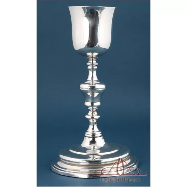Antique Spanish Solid Silver Chalice. Madrid, Spain, 1888