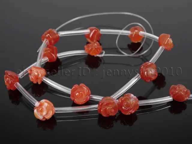 Natural Gemstones Reiki Chakra Carved Rose Flower Spacer Beads 8mm 10mm 12mm