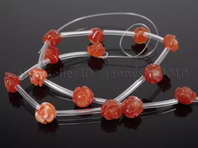 Natural Gemstones Reiki Chakra Carved Rose Flower Spacer Beads 8mm 10mm 12mm