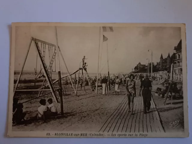 CPA BLONVILLE-sur-Mer les  jeux et les sports sur la plage  dept-14