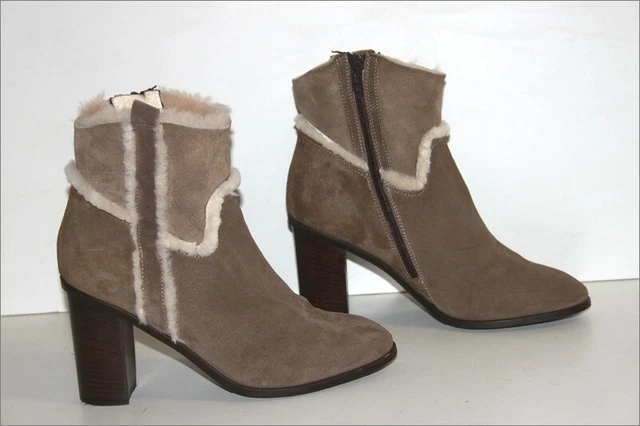 MINELLI  Bottines Boots à Talons Fourrées Daim Marron Taupe T 40 TTBE 3