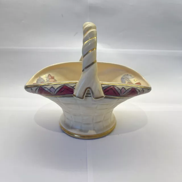 Art Deco Crown Ducal Charlotte Rhead “Ankara” (6778) Basket - Vintage Decor 3