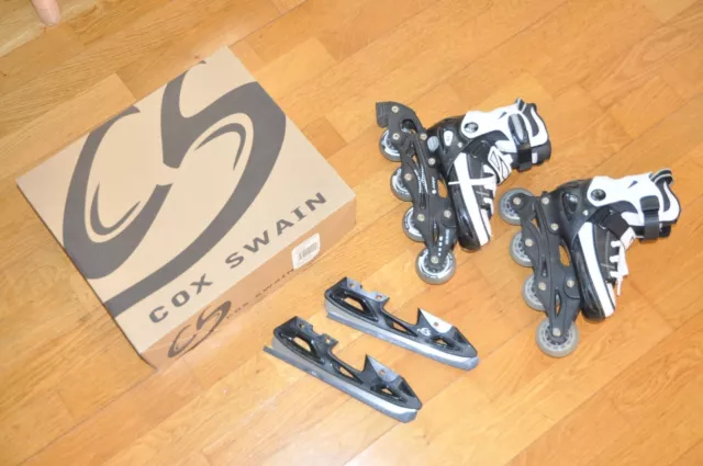 Cox Swain Sneak 2in1 größenverstellbare Inline Skates + Schlittschuhe Gr. 33-36