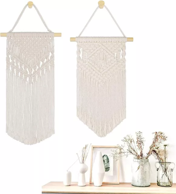 Makramee Wandbehang 2er Set Wandhänger Wandschmuck Boho Deko Wanddeko Handarbeit