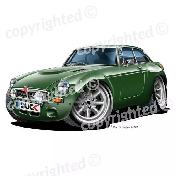 To Fit MGB GT - Vinyl Wall Art Sticker - Green