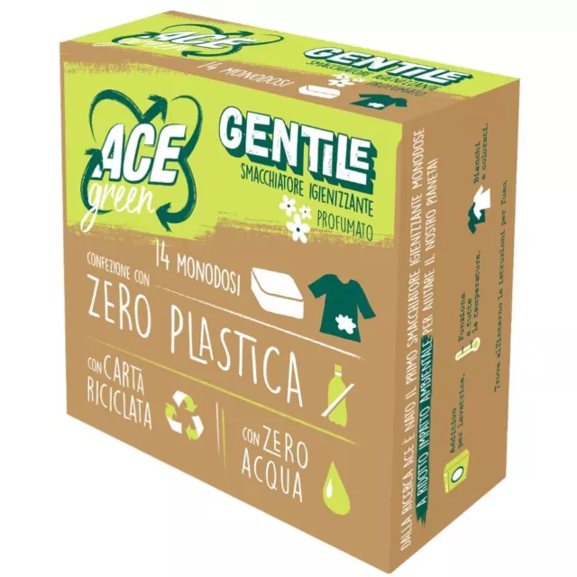 ACE GENTILE GREEN Pastiglie, 14 Monodosi Igienizzanti da sciogliere in acqua