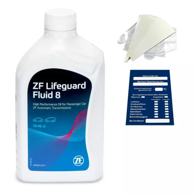 1 Liter Automatikgetriebeöl 8HP ZF LifeGuard Fluid 8 inkl. Trichter + Anhänger