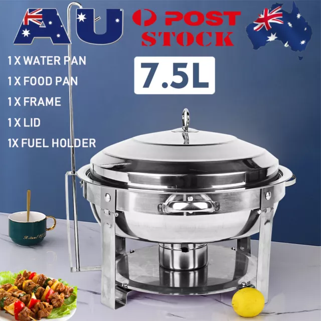 7.5L Chafing Dish Set Bain Marie Buffet Servers Food Warmer Heater w Lid AU