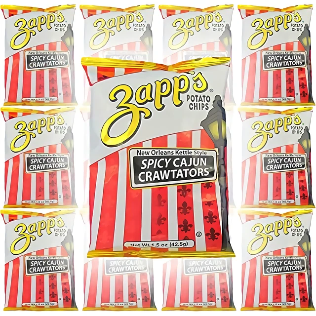 Zapp's Potato Chips, Spicy Cajun Crawtators, Neuf Orleans Kettle Style, 44.4ml