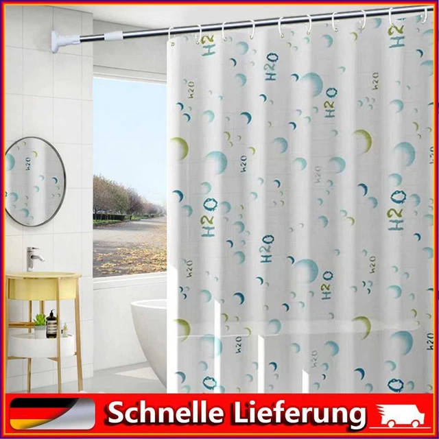180x200cm Cortina Impermeable Cortina de Ducha para Dormitorio (molécula de agua)