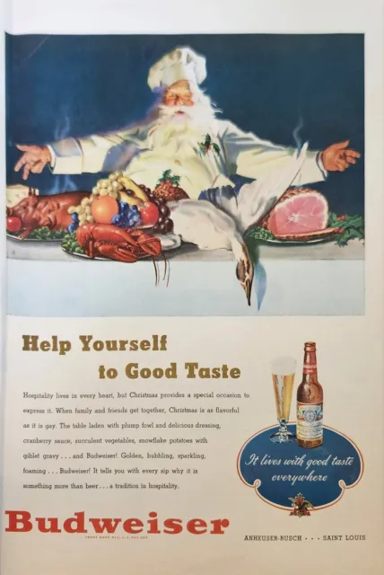 1947 Budweiser Beer Vintage Ad help yourself to good taste