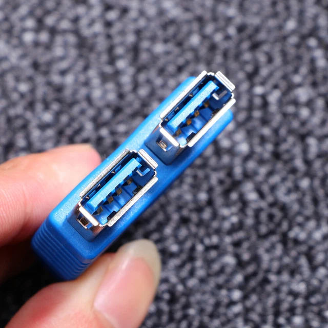 Goshyda 5 Pezzi Connettore 19 Pin USB 3.0 Per Scheda Madre, Angolato A 90 Gradi, Intestazione Interna Nera E Blu (2,2x1,5 Cm) - 2