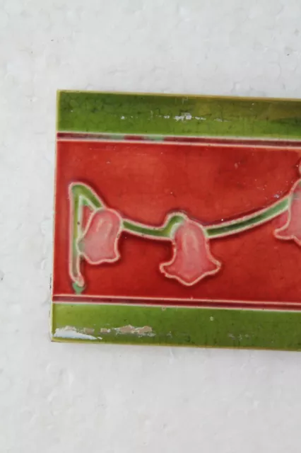 Japan antique art nouveau vintage majolica border tile c1900 Decorative NH4380 2