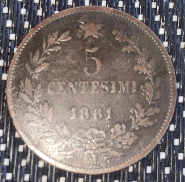 5 centesimi Vittorio Emanuele II 1861M