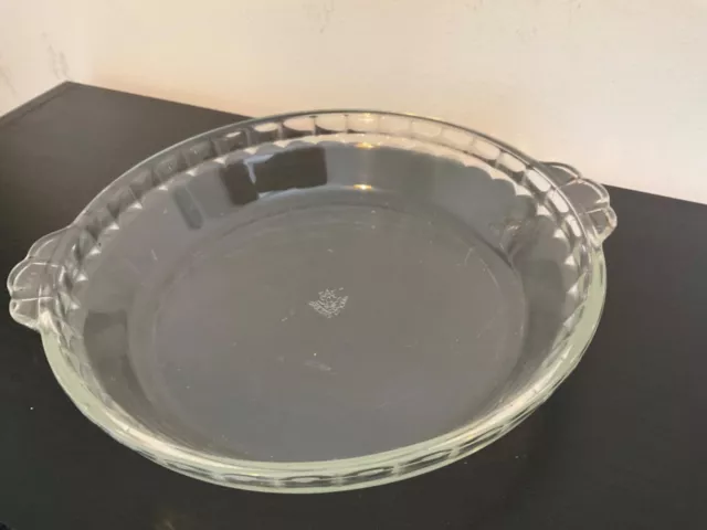 Vintage JAJ PYREX Pie Dish Round Clear Glass Diameter 9 in VGC