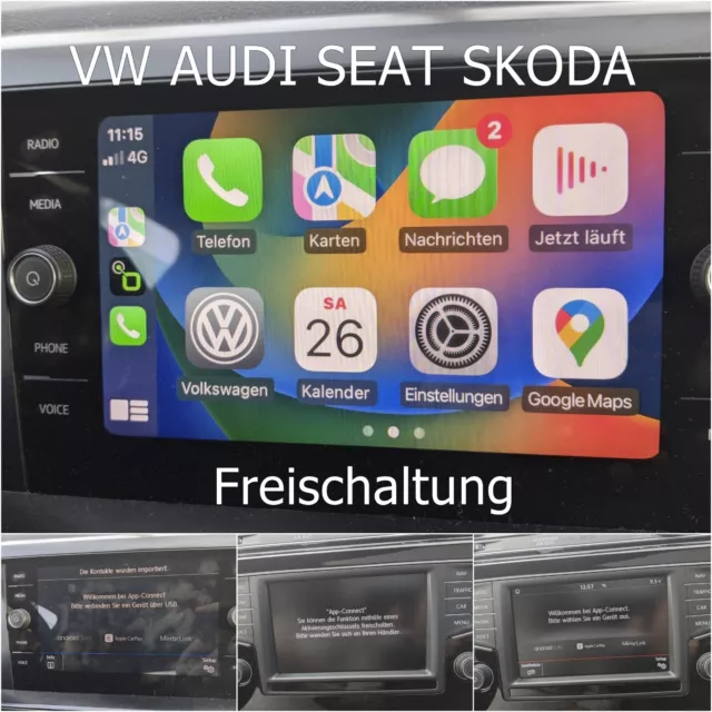 Audi VW Seat Skoda Freischaltung Android Auto Apple Carplay uvm.