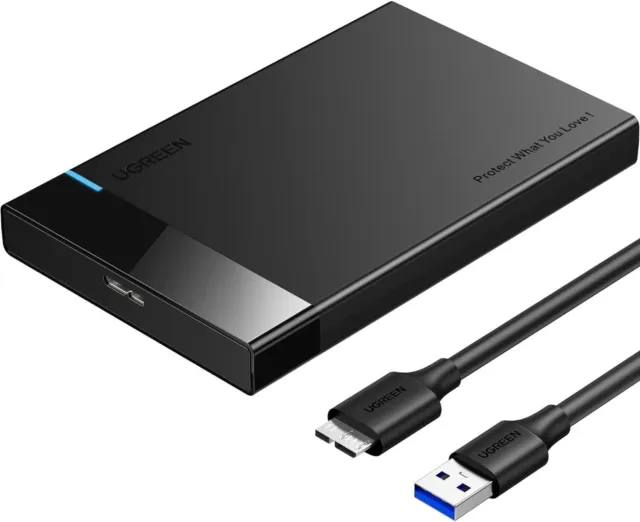 UGREEN 2.5 Inch Hard Drive Enclosure 5Gbps SSD Enclosure External USB 3 SATA-uk